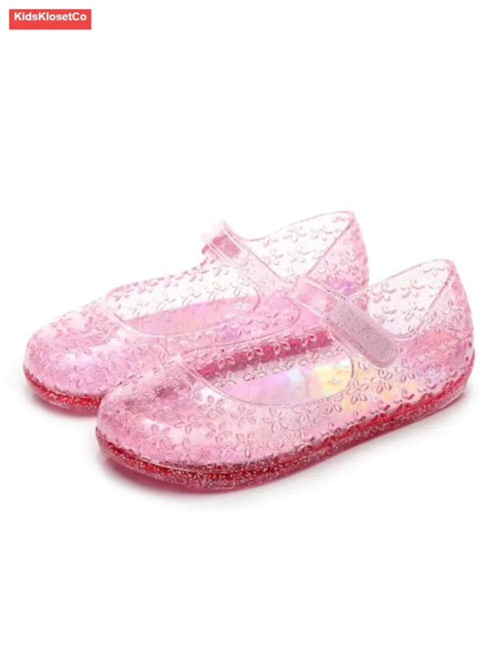 Toddler Girls Princess Dress Sandals Jelly Shoes Mary Jane Flats Hook Loop